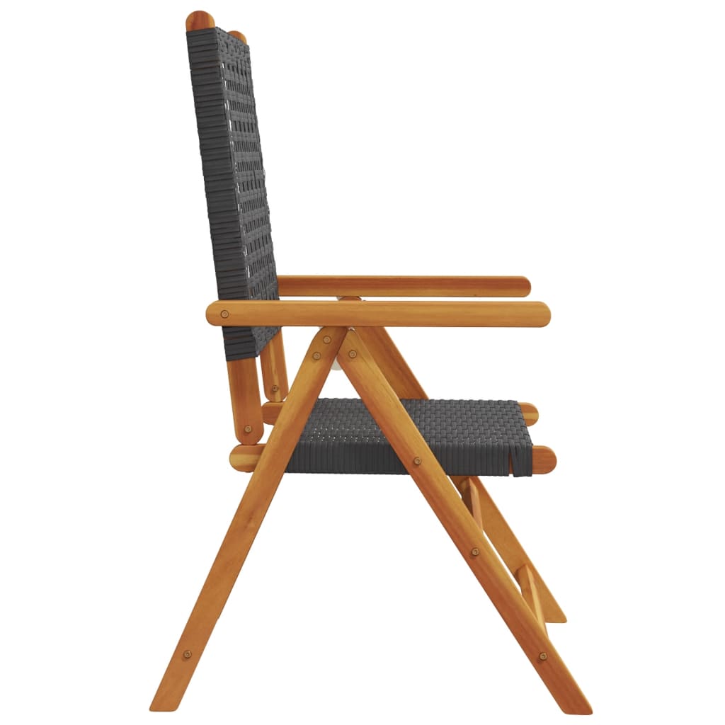 havestole 6 stk. med lænefunktion polyrattan sort