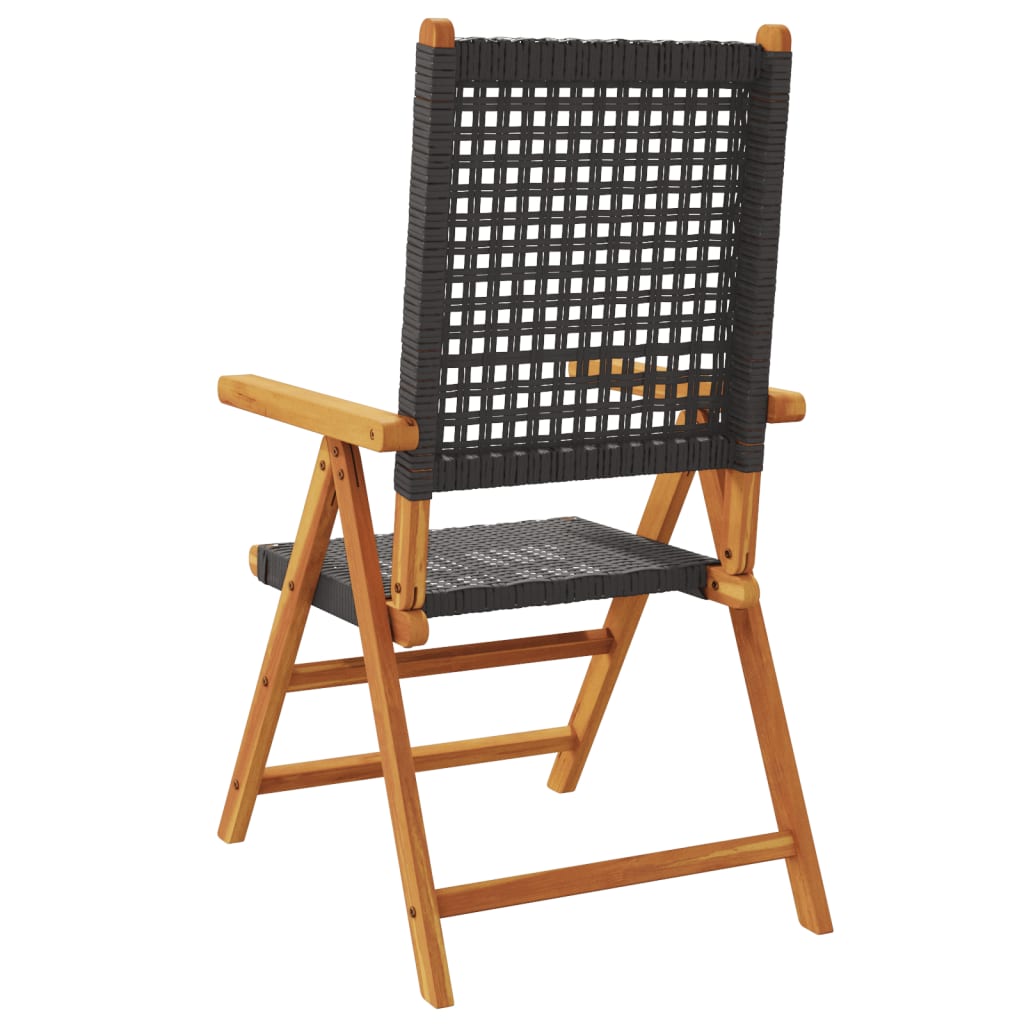 havestole 6 stk. med lænefunktion polyrattan sort