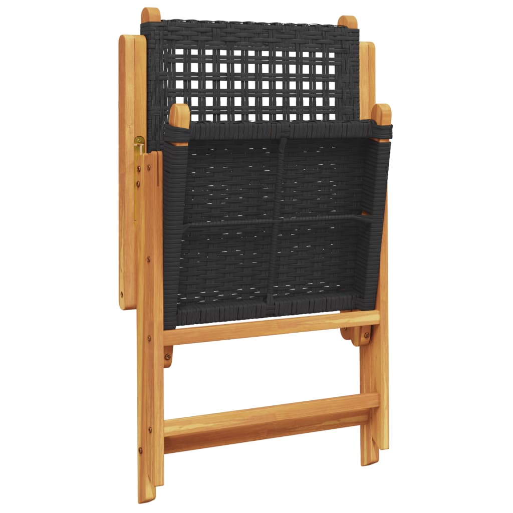 havestole 6 stk. med lænefunktion polyrattan sort