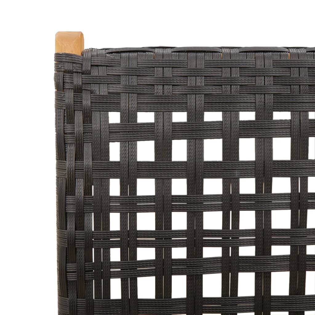 havestole 6 stk. med lænefunktion polyrattan sort