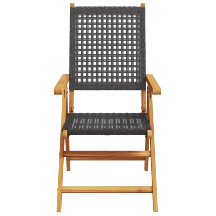 havestole 8 stk. med lænefunktion polyrattan sort
