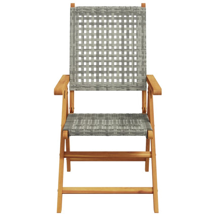 havestole 4 stk. med lænefunktion polyrattan grå