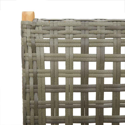 havestole 6 stk. med lænefunktion polyrattan grå