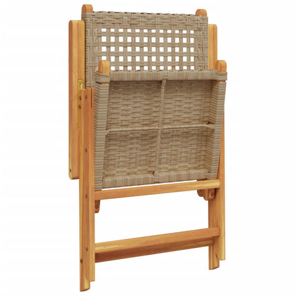 havestole 4 stk. med lænefunktion polyrattan beige