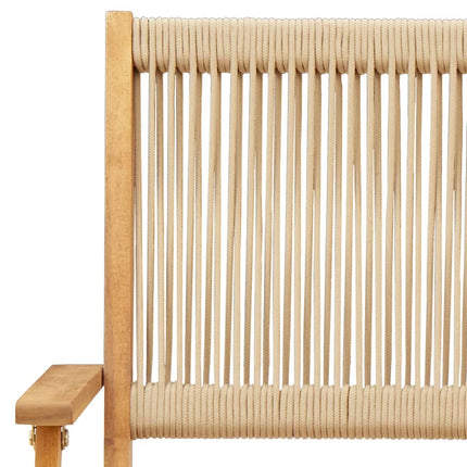 havestole 4 stk. foldbar massivt akacietræ beige