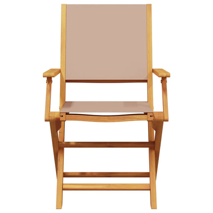 Klapstole 6 stk. Taupe stof og massivt træ