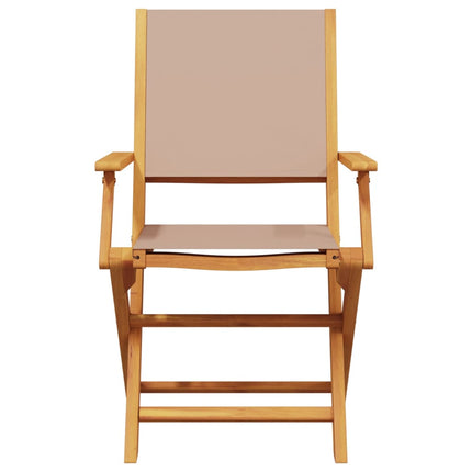 Klapstole 8 stk. Taupe stof og massivt træ
