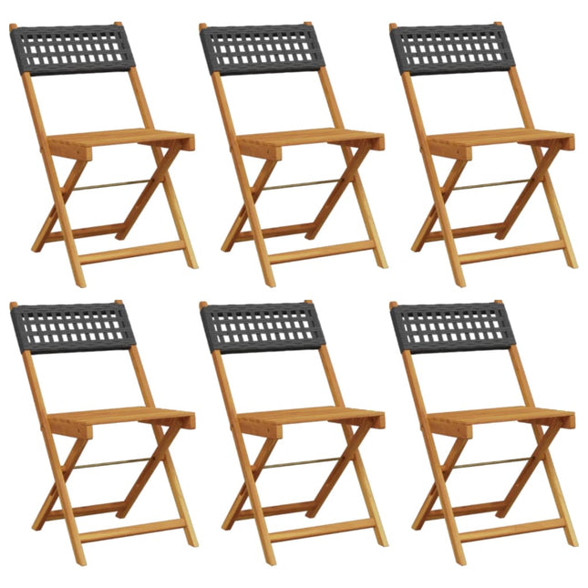 foldbare havestole 6 stk. polyrattan sort