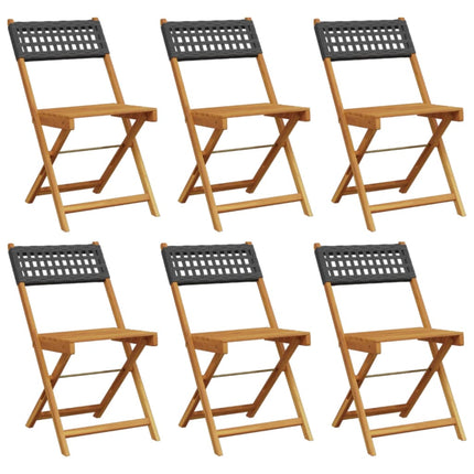 foldbare havestole 6 stk. polyrattan sort
