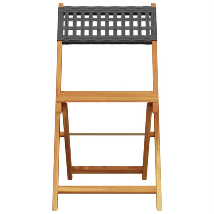 Klapstole 6 stk. sort polyrattan og massivt træ