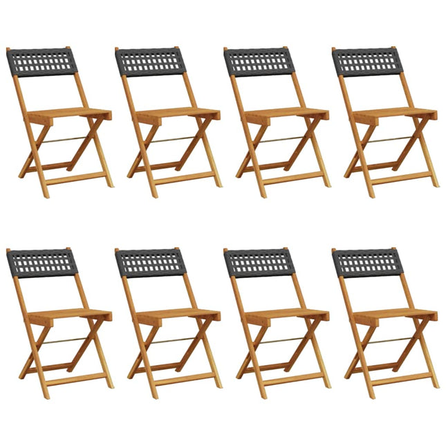 foldbare havestole 8 stk. polyrattan sort