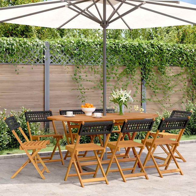 foldbare havestole 8 stk. polyrattan sort