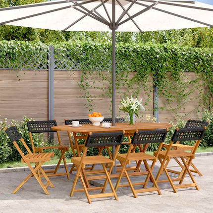 foldbare havestole 8 stk. polyrattan sort