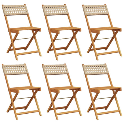 foldbare havestole 6 stk. polyrattan beige