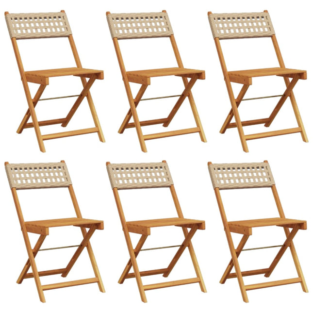 foldbare havestole 6 stk. polyrattan beige