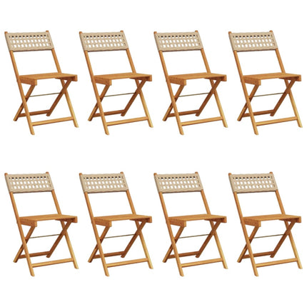 foldbare havestole 8 stk. polyrattan beige