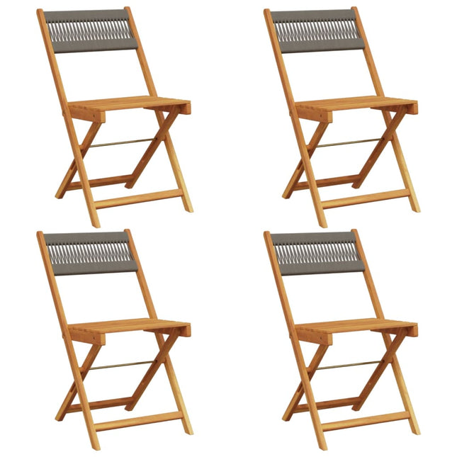 foldbare havestole 4 stk. massivt akacietræ grå