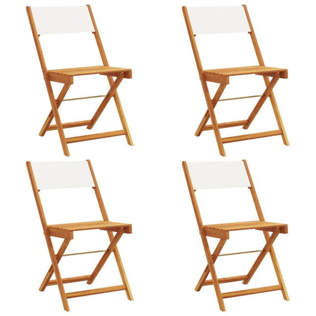 foldbare havestole 4 stk. stof og massivt træ cremehvid