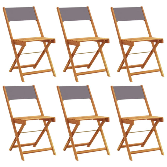 foldbare havestole 6 stk. stof og massivt træ antracit