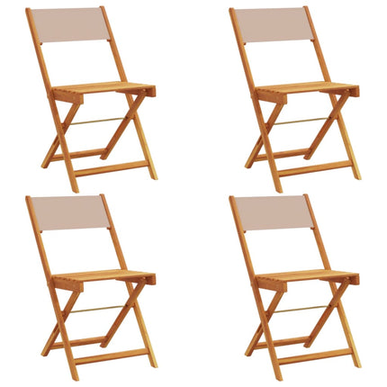 Klapstole 4 stk. Taupe stof og massivt træ