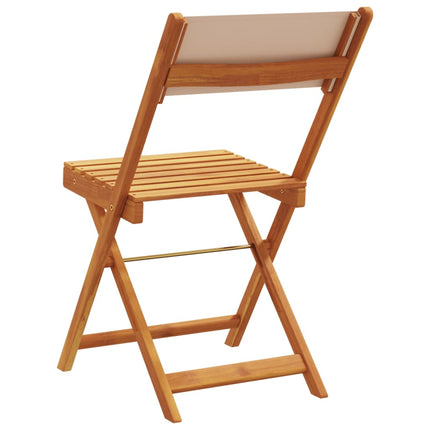 Klapstole 4 stk. Taupe stof og massivt træ