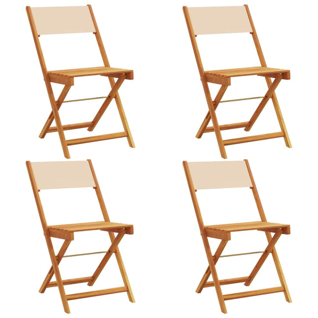 foldbare havestole 4 stk. stof og massivt træ beige