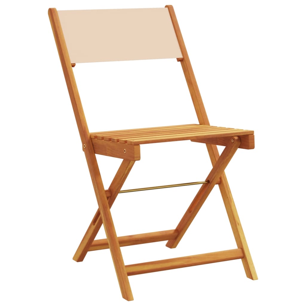 havestole 6 stk. foldbar stof massivt træ beige