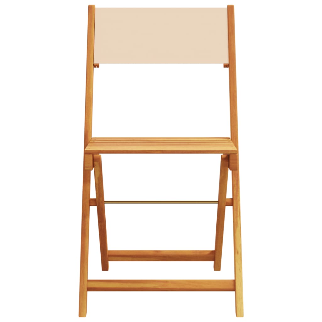 havestole 6 stk. foldbar stof massivt træ beige