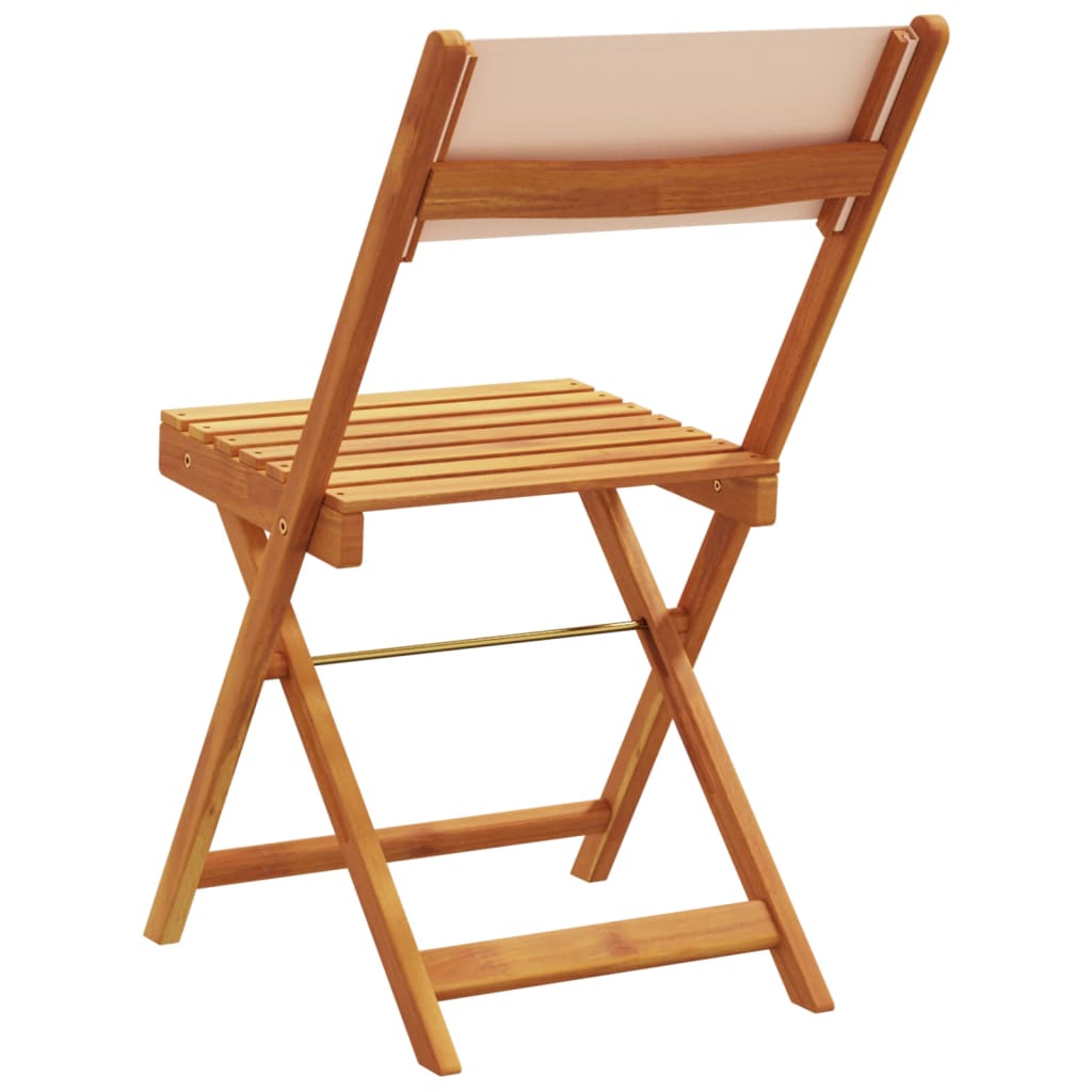havestole 6 stk. foldbar stof massivt træ beige