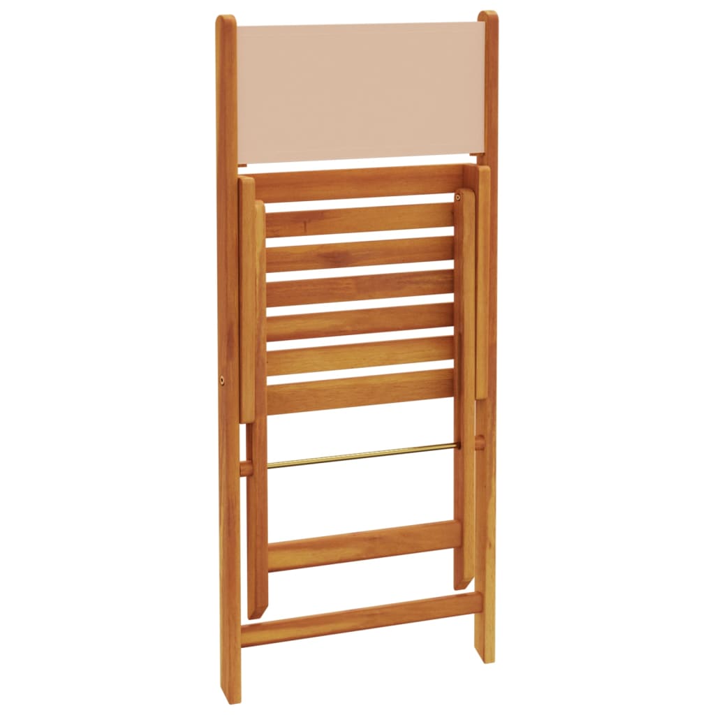 havestole 6 stk. foldbar stof massivt træ beige