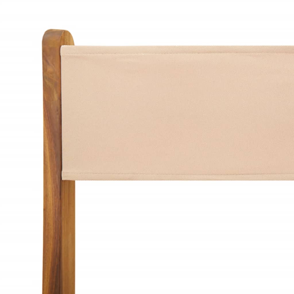 havestole 6 stk. foldbar stof massivt træ beige