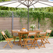 havestole 6 stk. foldbar stof massivt træ beige