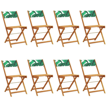 foldbare havestole 8 stk. stof og massivt træ