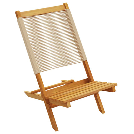 Klapstole 8 stk. beige massivt træ akacie