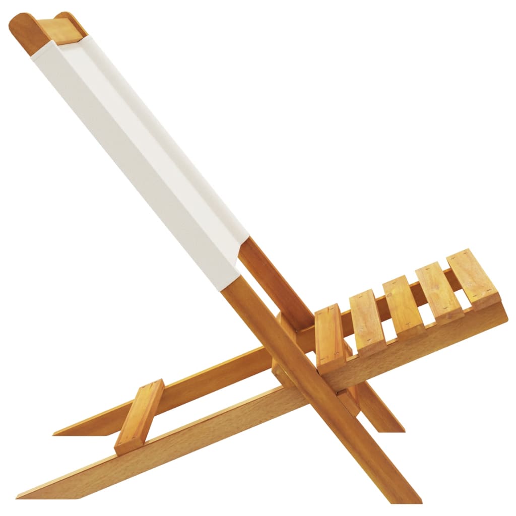 foldbare havestole 4 stk. stof og massivt træ cremehvid