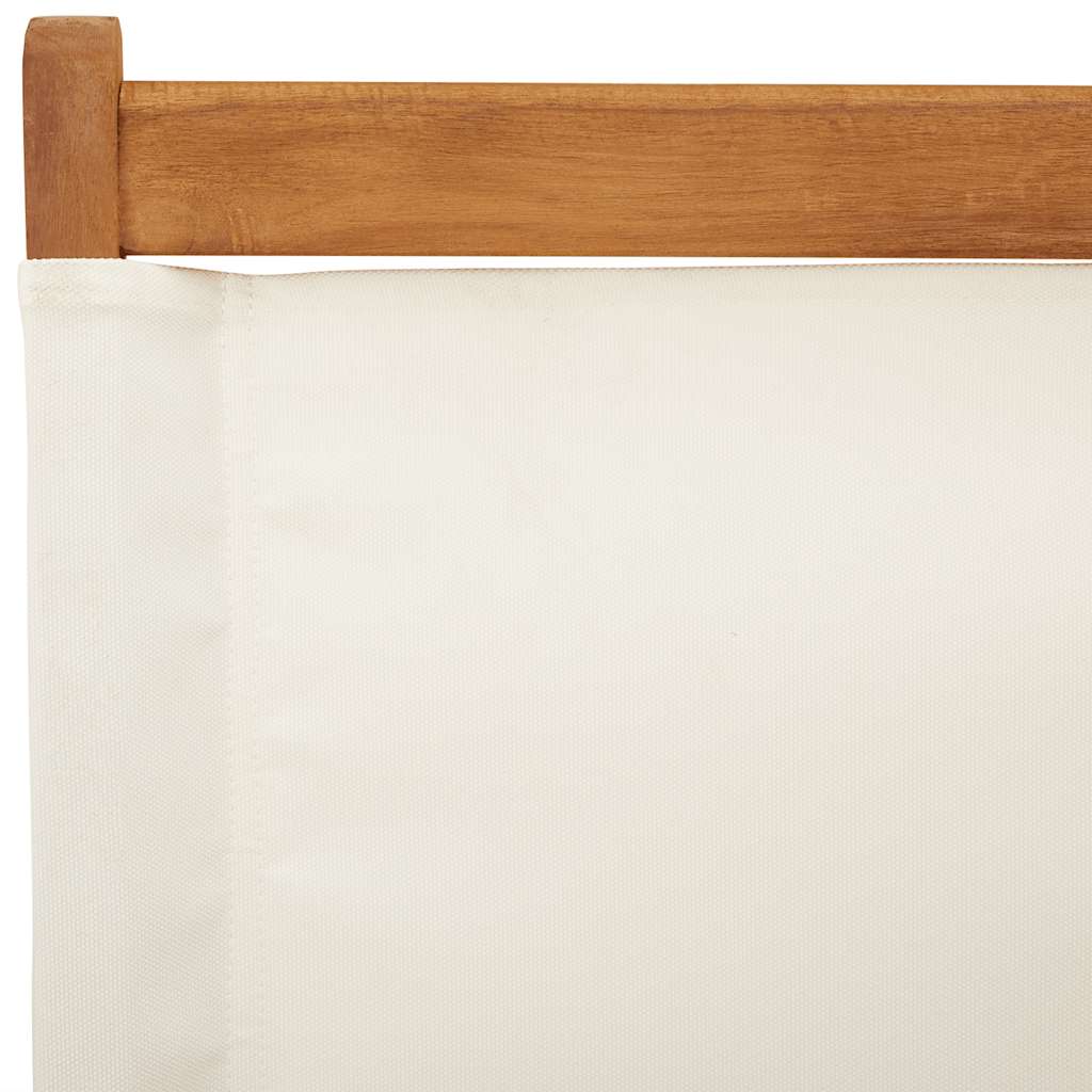 foldbare havestole 6 stk. stof og massivt træ cremehvid