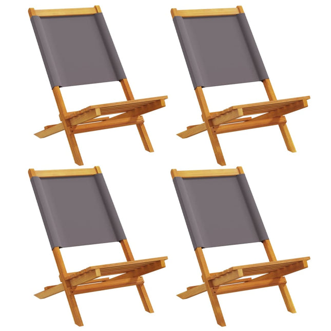 foldbare havestole 4 stk. stof og massivt træ antracit