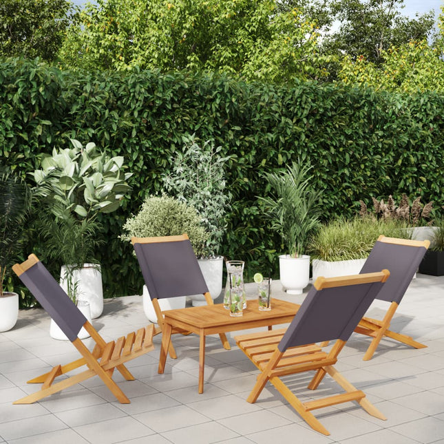 foldbare havestole 4 stk. stof og massivt træ antracit