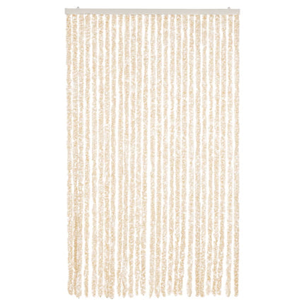 flueforhæng 118x220 cm chenille beige og hvid