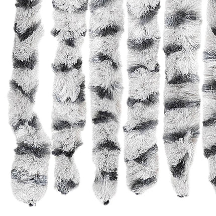 flueforhæng 118x220 cm chenille lysegrå og mørkegrå