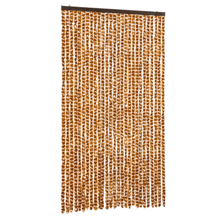 flueforhæng 118x220 cm chenille okkergul og hvid