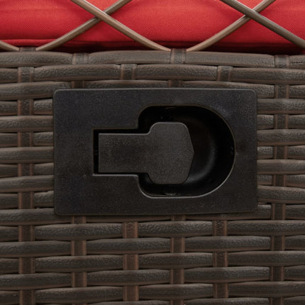 havestole med hvilestol 2 stk. brun polyrattan