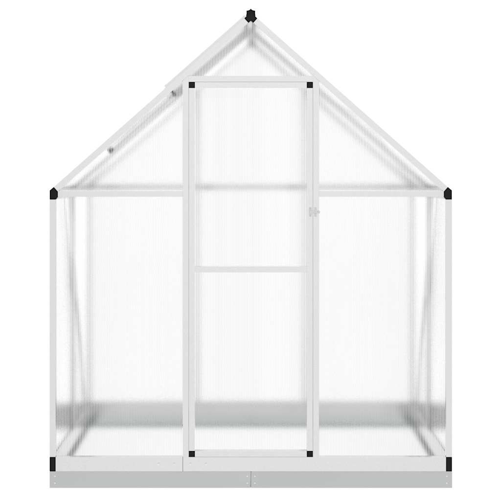 drivhus med fundamentramme 169x114x202 cm aluminium sølvfarvet
