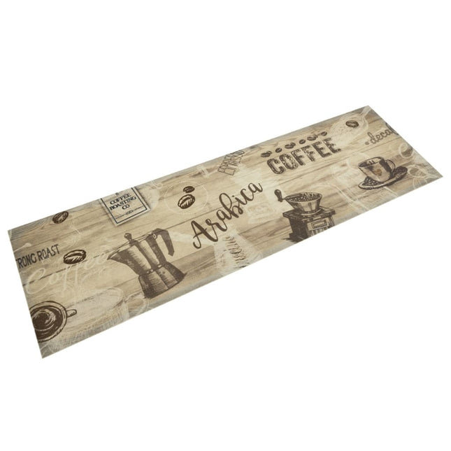 køkkentæppe 45x150 cm Coffee Brown-design vaskbart velour