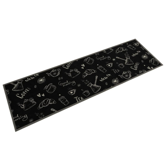 køkkentæppe 45x150 cm morgen-design vaskbart velour sort