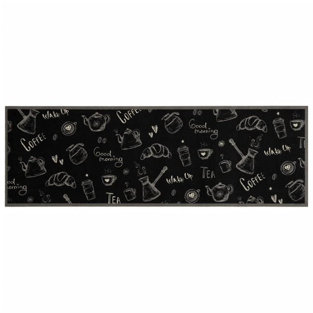 køkkentæppe 60x180 cm Morning-design vaskbart velour sort