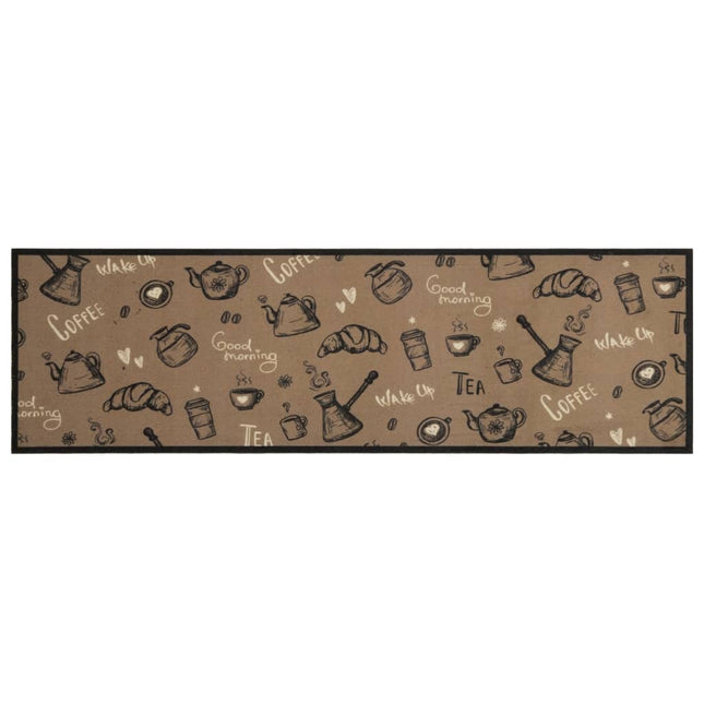 køkkentæppe 45x150 cm morgen-design vaskbart velour brun
