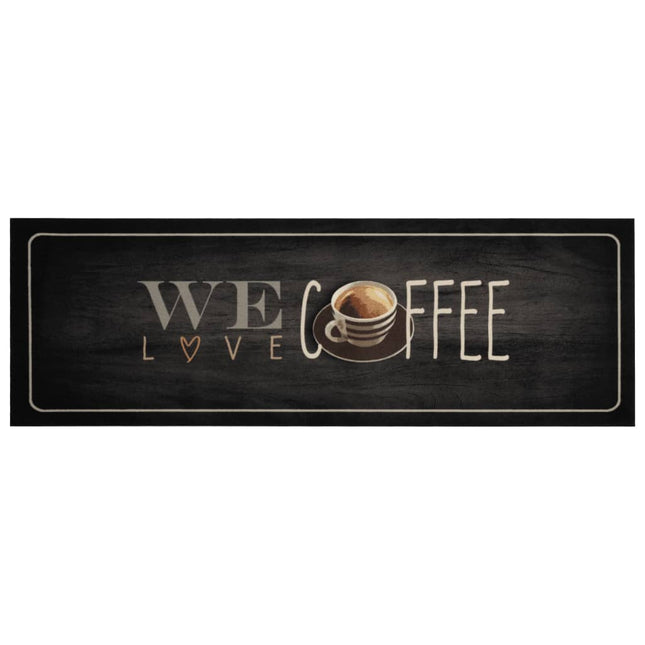 køkkentæppe 60x180 cm kaffedesign vaskbart velour