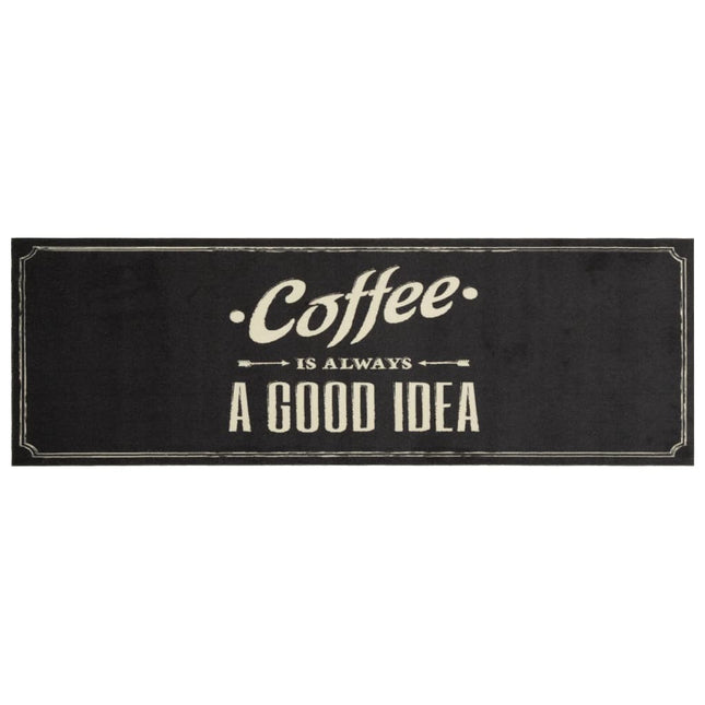 køkkentæppe 60x180 cm kaffedesign vaskbart velour