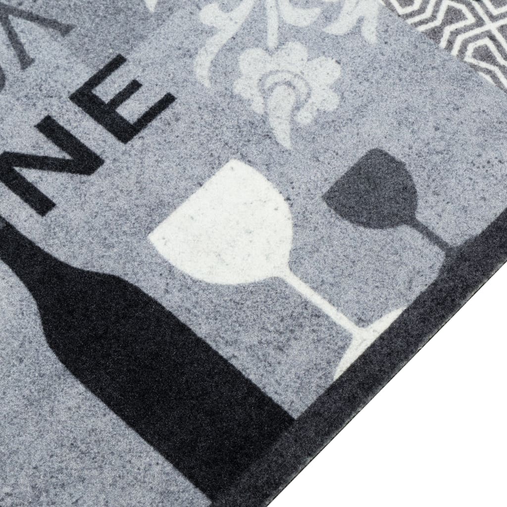 køkkentæppe 60x300 cm vindesign vaskbart velour grå